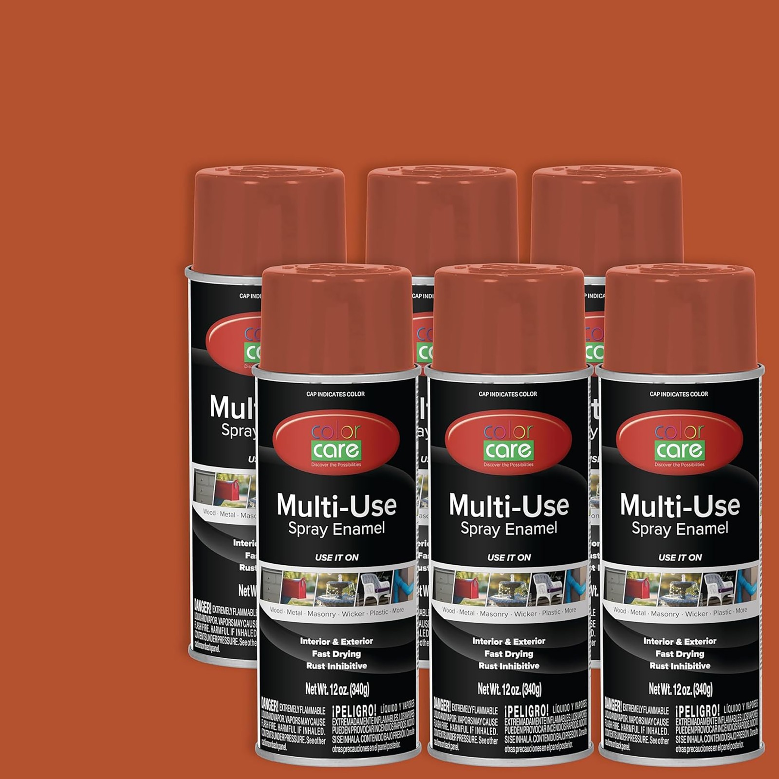 Color Care Spray Paint Red Oxide Primer 12 oz- 6 pack