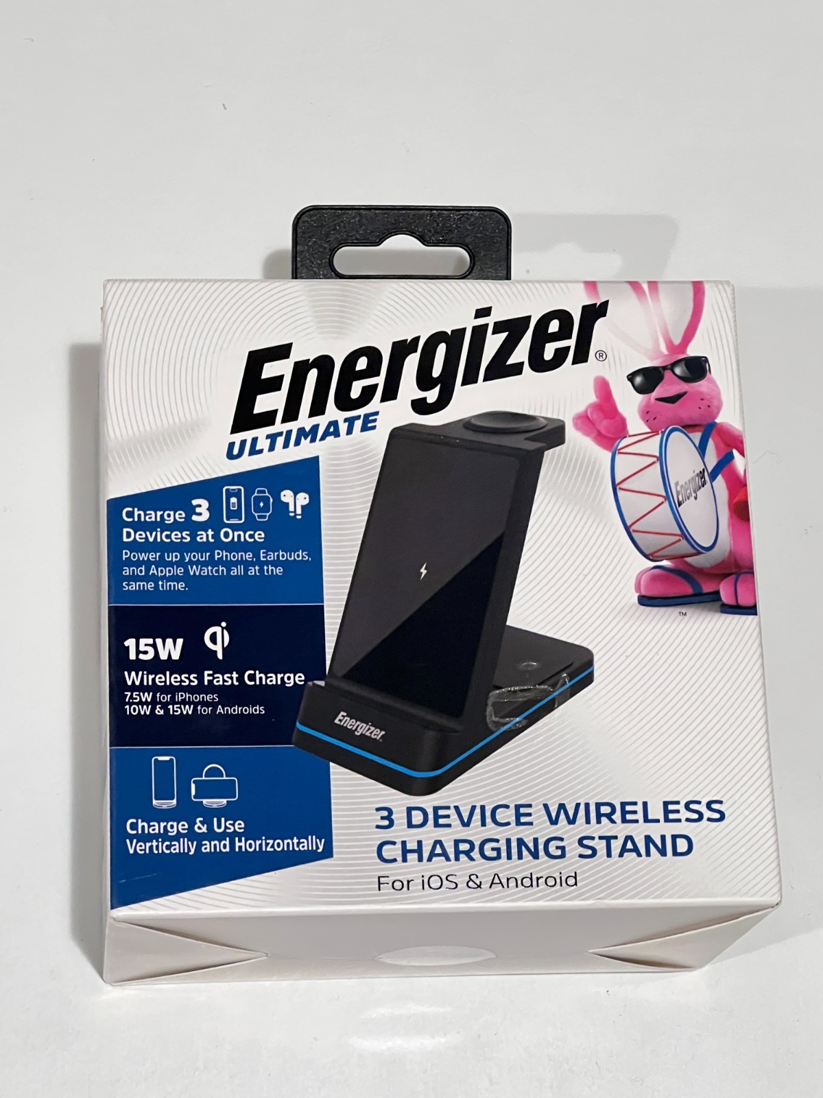 Energizer Ultimate 15W 3-in-1 Wireless Charging Stand - Black OPEN BOX