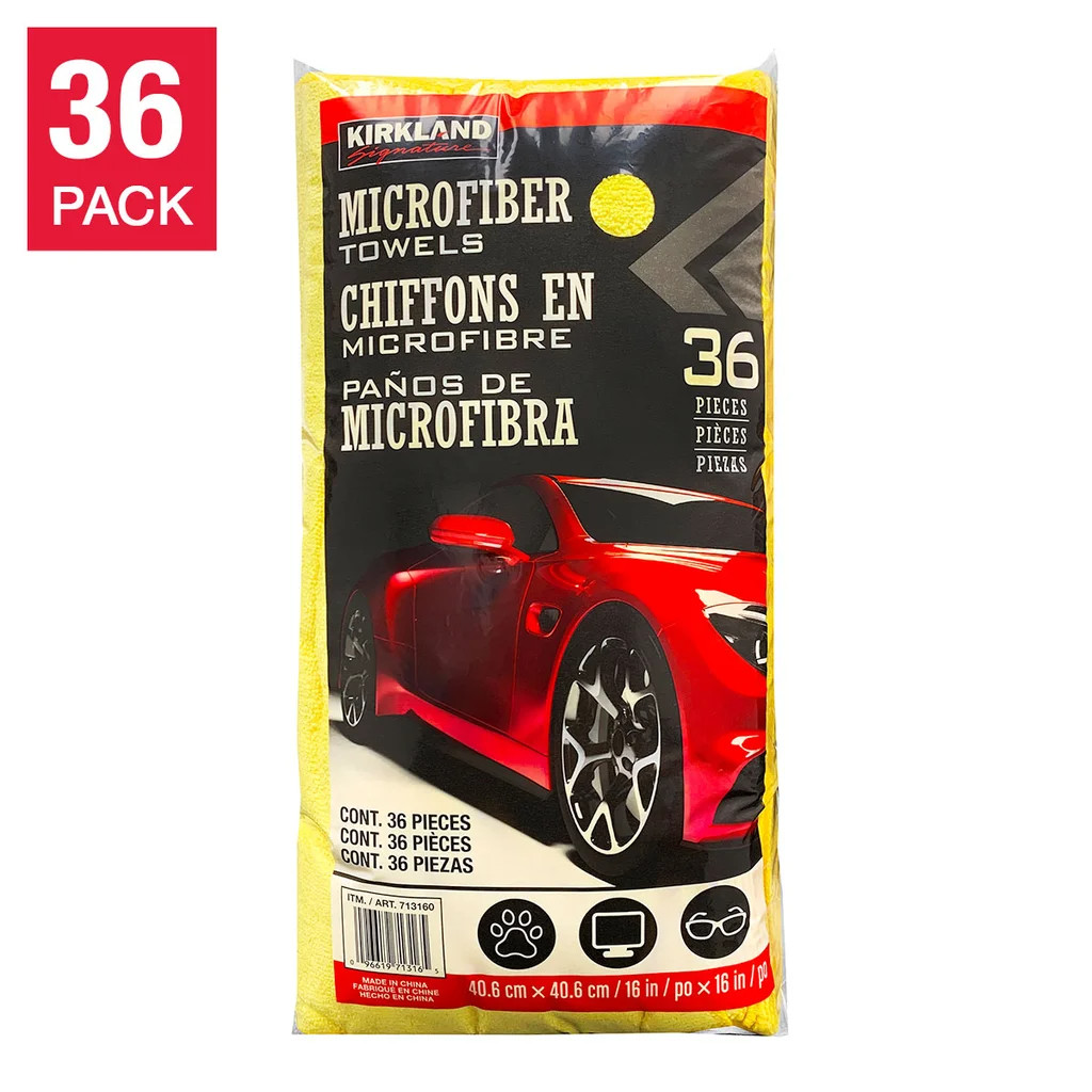 Microfiber Towels 36-Count 16x16 Yellow  Lint-Free Cleaning