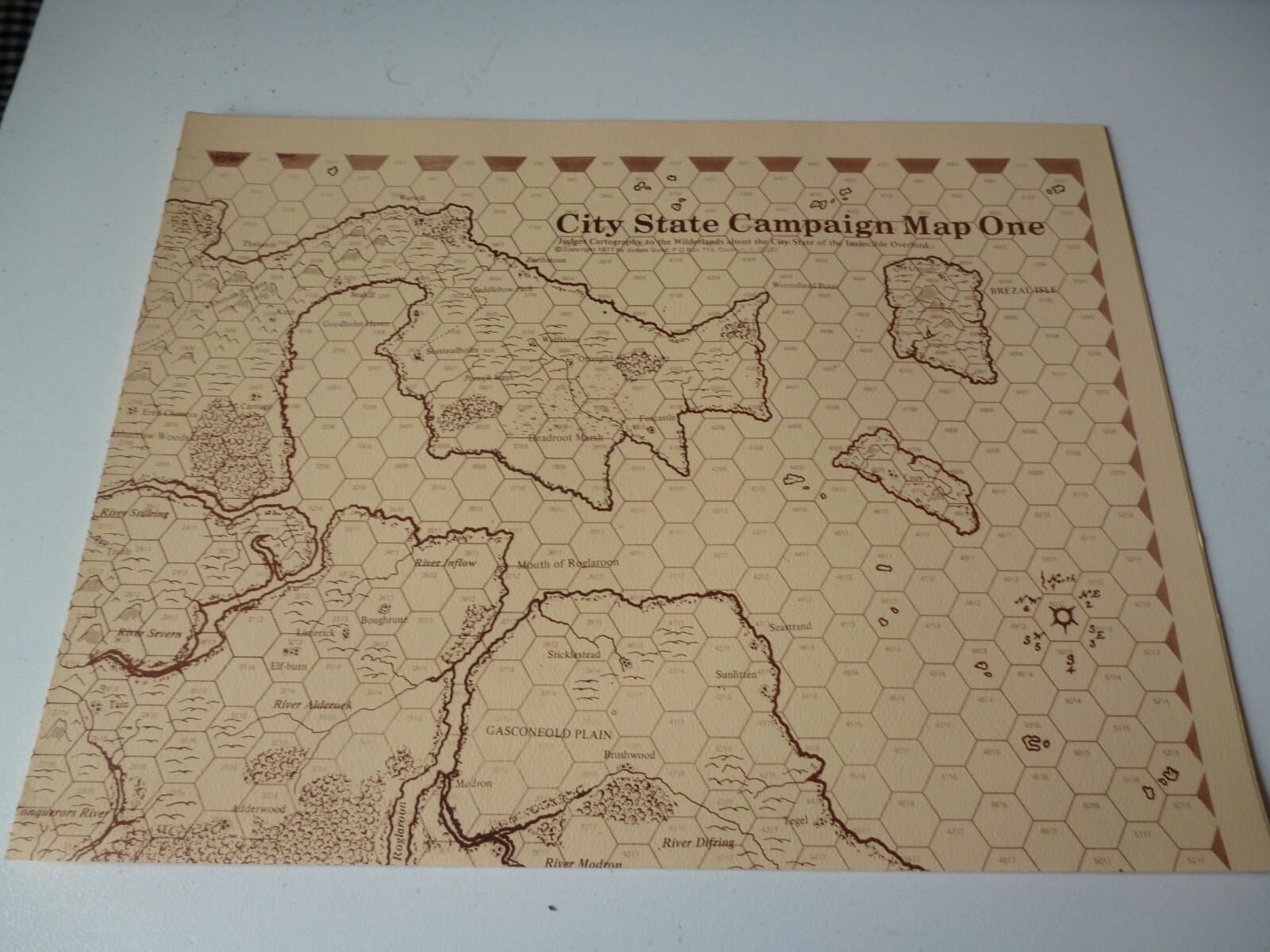 Judges Guild Vintage Map 17x22 City State Campaign Map One Judges Unused!