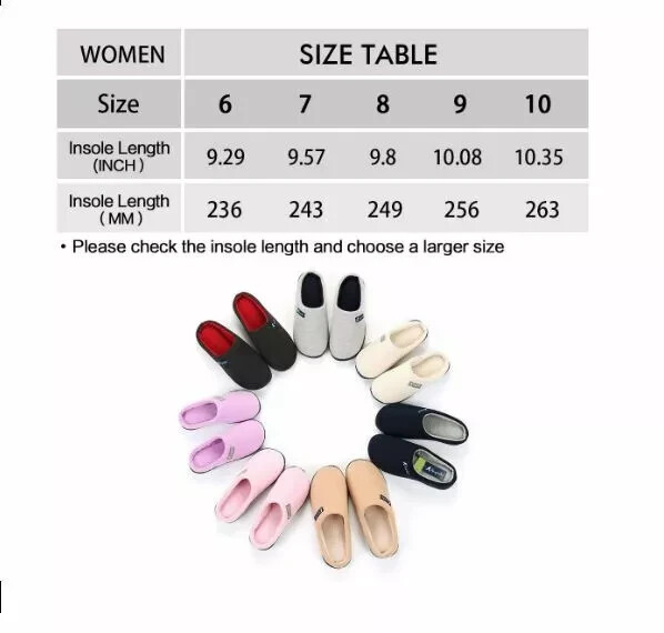 WOMEN MEMORY FOAM WARM FLEECE SLIPPERS ANTI-SKID BREATHABLE SOLE INDOOR & HOME
