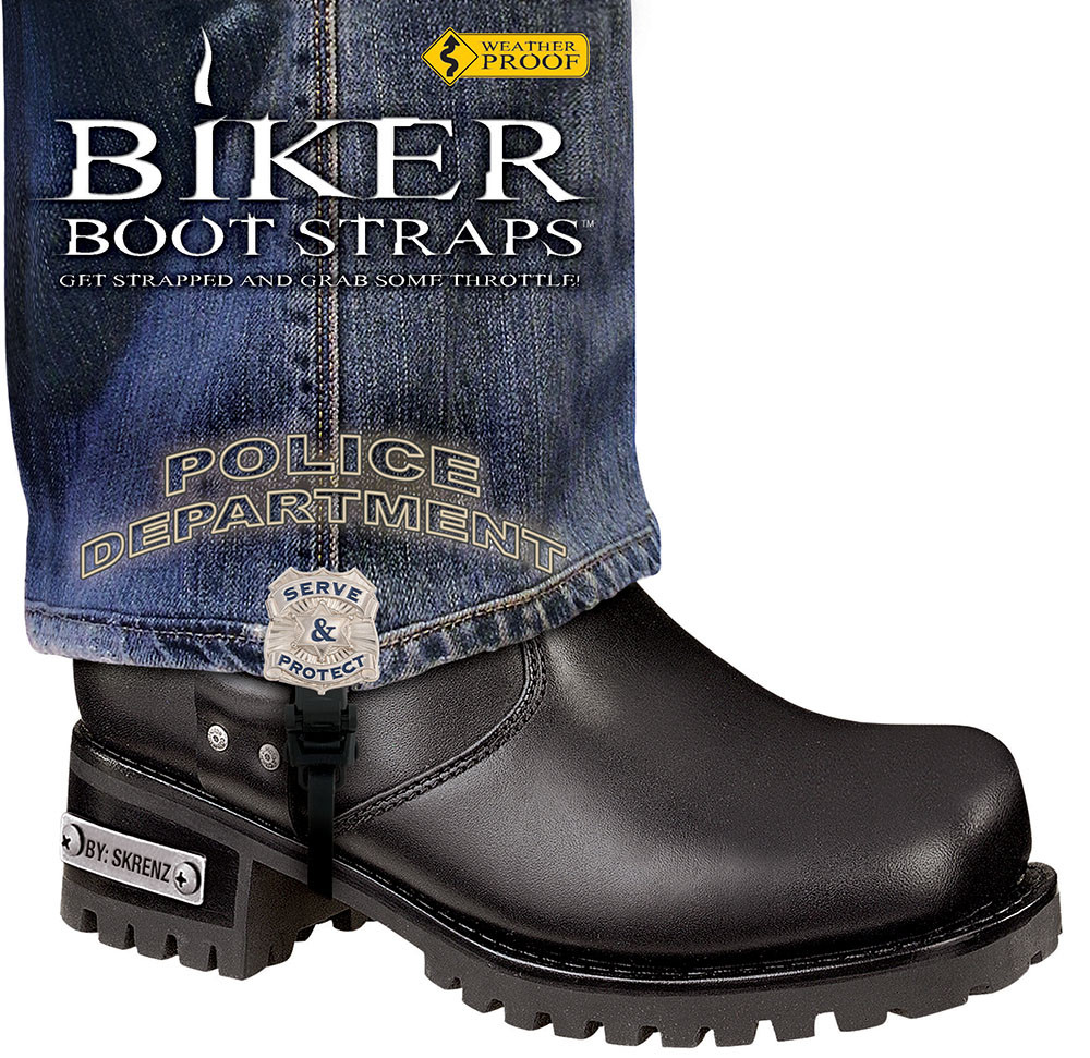6" Police Department Biker Boot Straps
