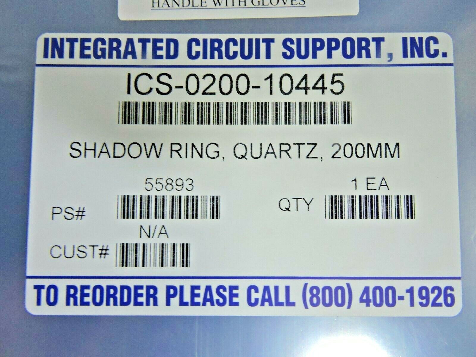 NEW Applied Materials 0200-10445 Quartz Shadow Ring 200mm MxP+ Etch / SEALED