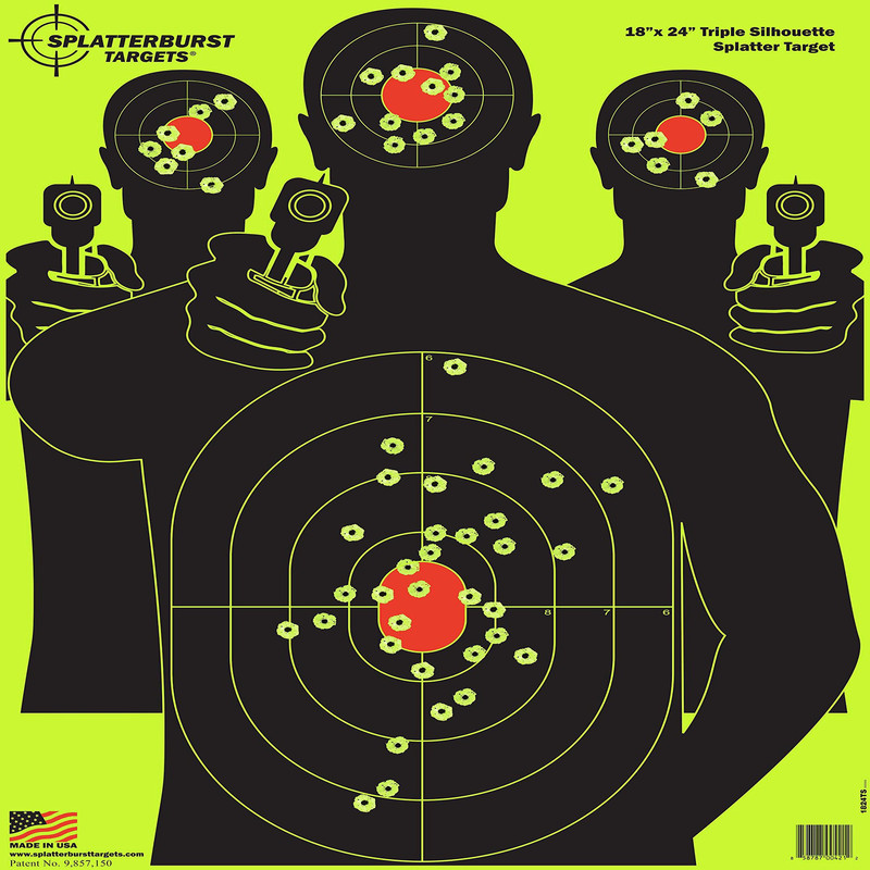 Splatterburst Targets - 18 X 24 Inch - Triple Silhouette Splatter Target -