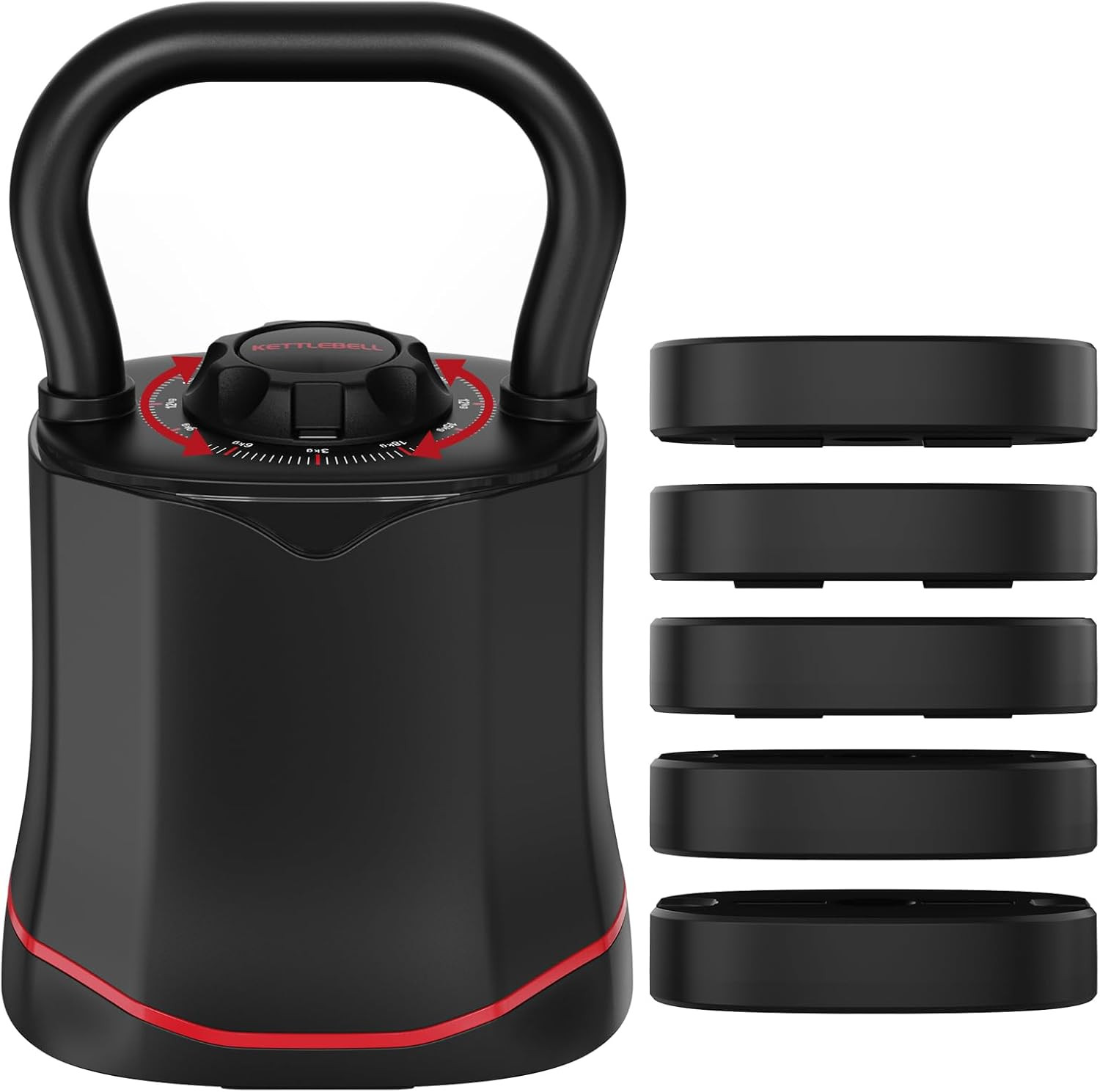 HXD-ERGO Adjustable Kettlebell, 6-In-1 Quick-Switch Kettlebell Sets (6.5-40 LBS)
