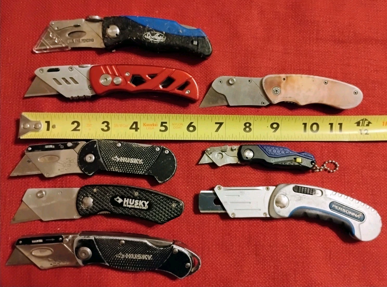 Utility knives boxcutter lock blades 8 lot Husky Sheffield Personna Kobalt *read