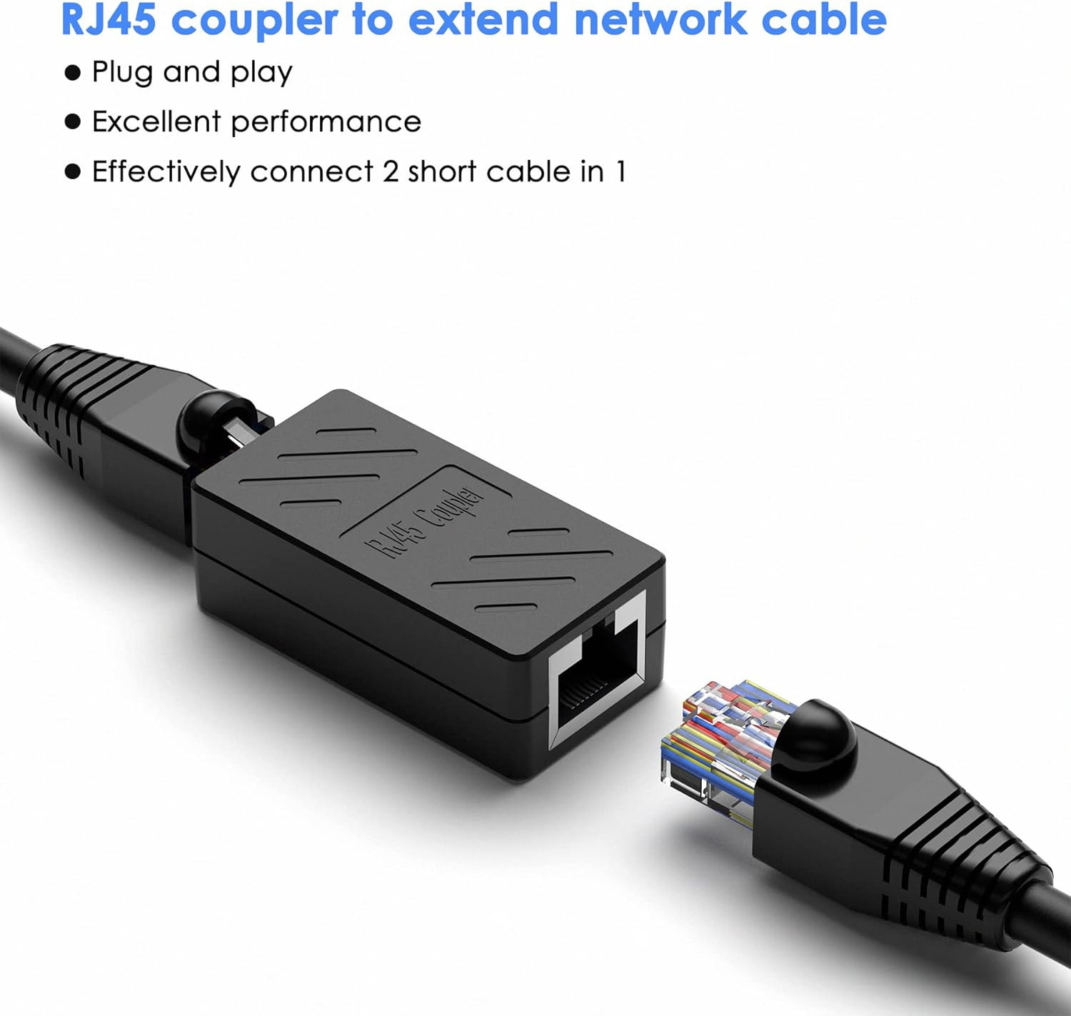 1-5PACK RJ45 Inline Coupler Cat6/Cat5e Ethernet Network Cable Extender Connector