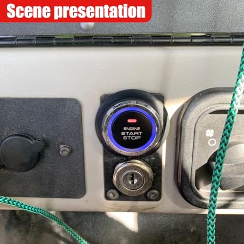 Car Push Engine Start Button Kit, DC12V Automotive Keyless Go System Black