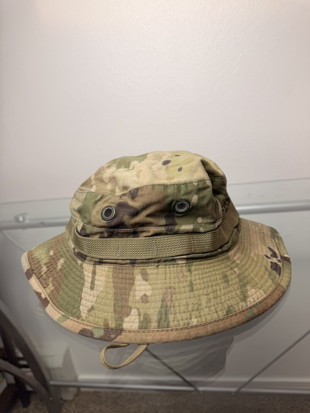 OCP Multicam Military Style Boonie Hat Wide Brim Adjustable Chin Strap Used