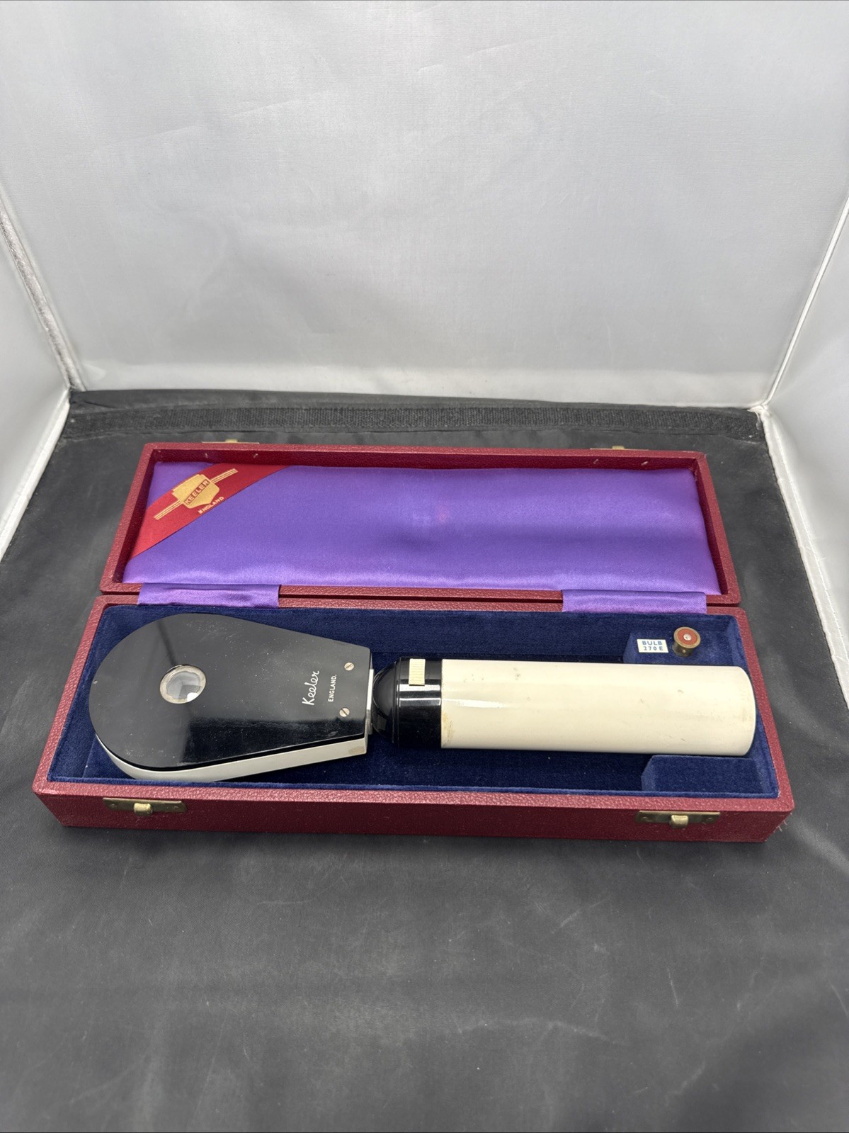 Keeler Klein Keratoscope with Case, Instructions, And Spare Bulb RARE