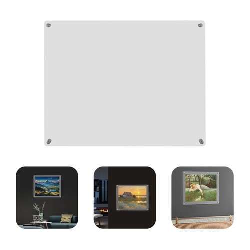16" x 20" Clear Acrylic Picture Frame Wall Mount Floating Frameless Double Panel