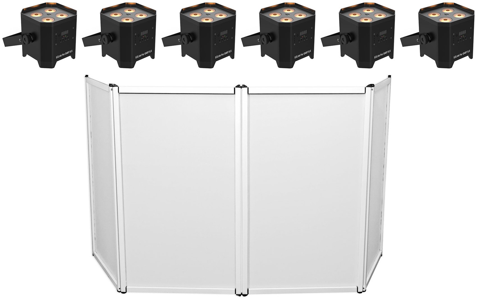 6) Chauvet DJ EZLink Par Q4BT ILS RGBA Bluetooth Rechargeable Wash Lights+Facade