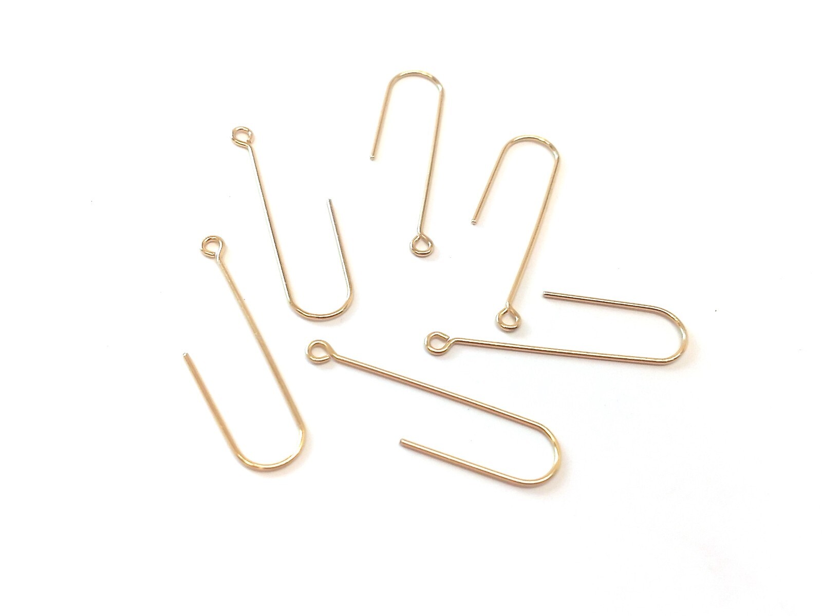 20 pc 304 Stainless Steel Earring Hooks with Hole - 37mm - Long Stick Bar - Gold
