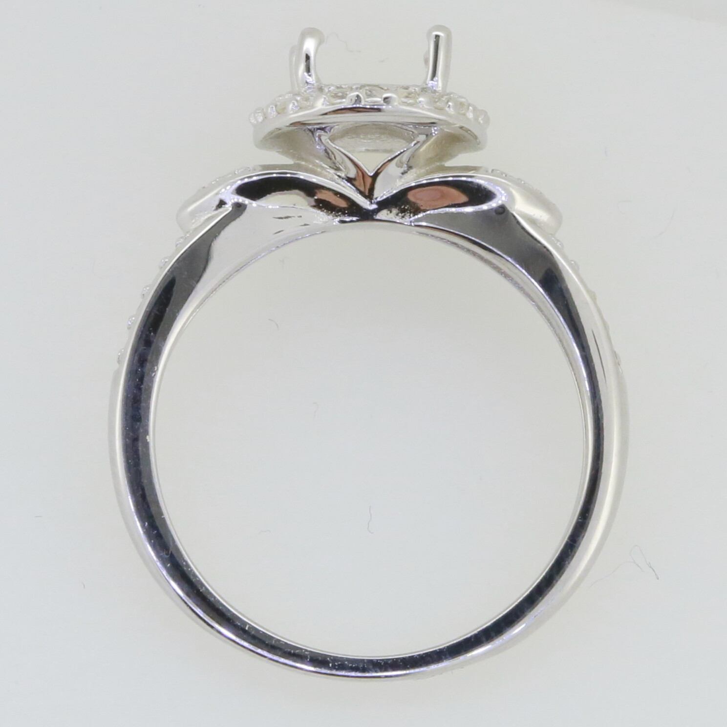 Sterling Silver Semi Mount Ring Setting Oval OV 9x7mm Engagement
