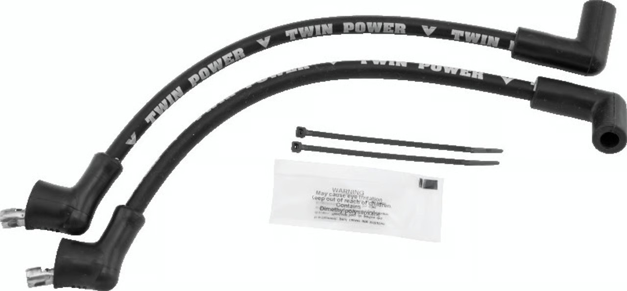 Twin Power Ignition Wire Set - Black Motorcycle Street Bike 110119 twp110119