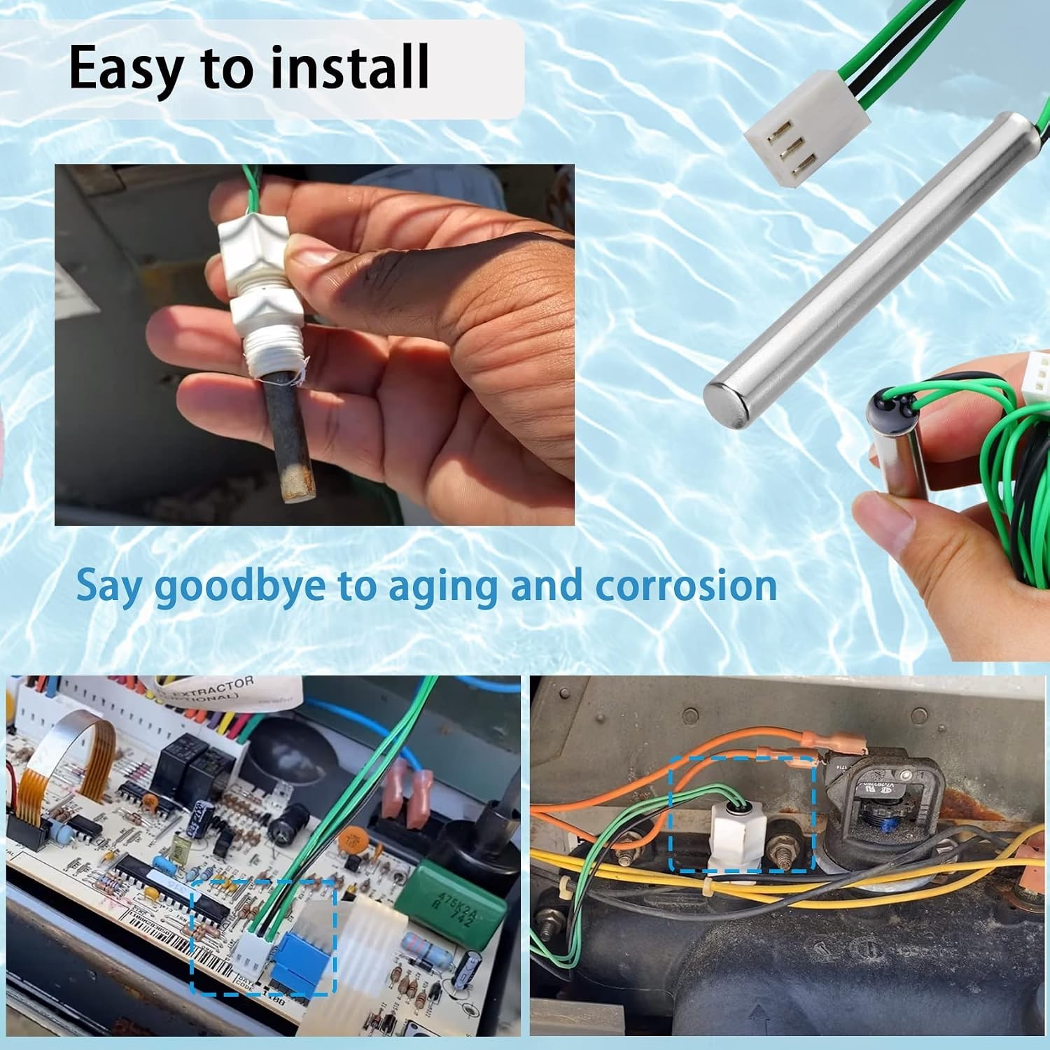 009577F Temperature Sensor for Raypak Heaters 206A-407A | Easy Install 100K NTC