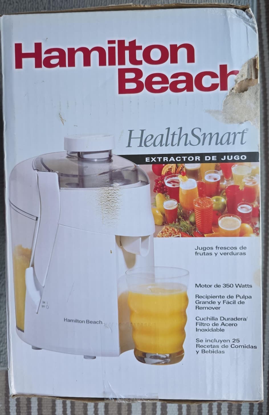 Hamilton Beach HealtSmart Juice Extractor 350W Model 67800 New Damaged Box