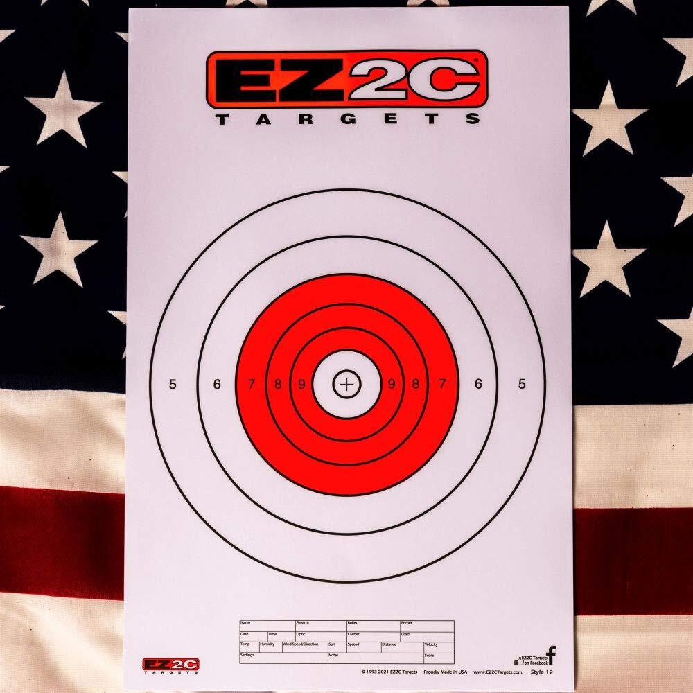 EZ2C Targets Style 12: Paper Shooting Targets for B16 11"x17" USA MADE