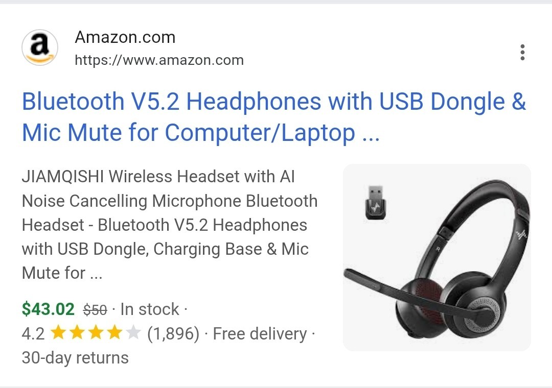 Comp @$43 Jiamoshi Wireless Headset AI NoiseCanceling Microphone Bluetooth V5.2