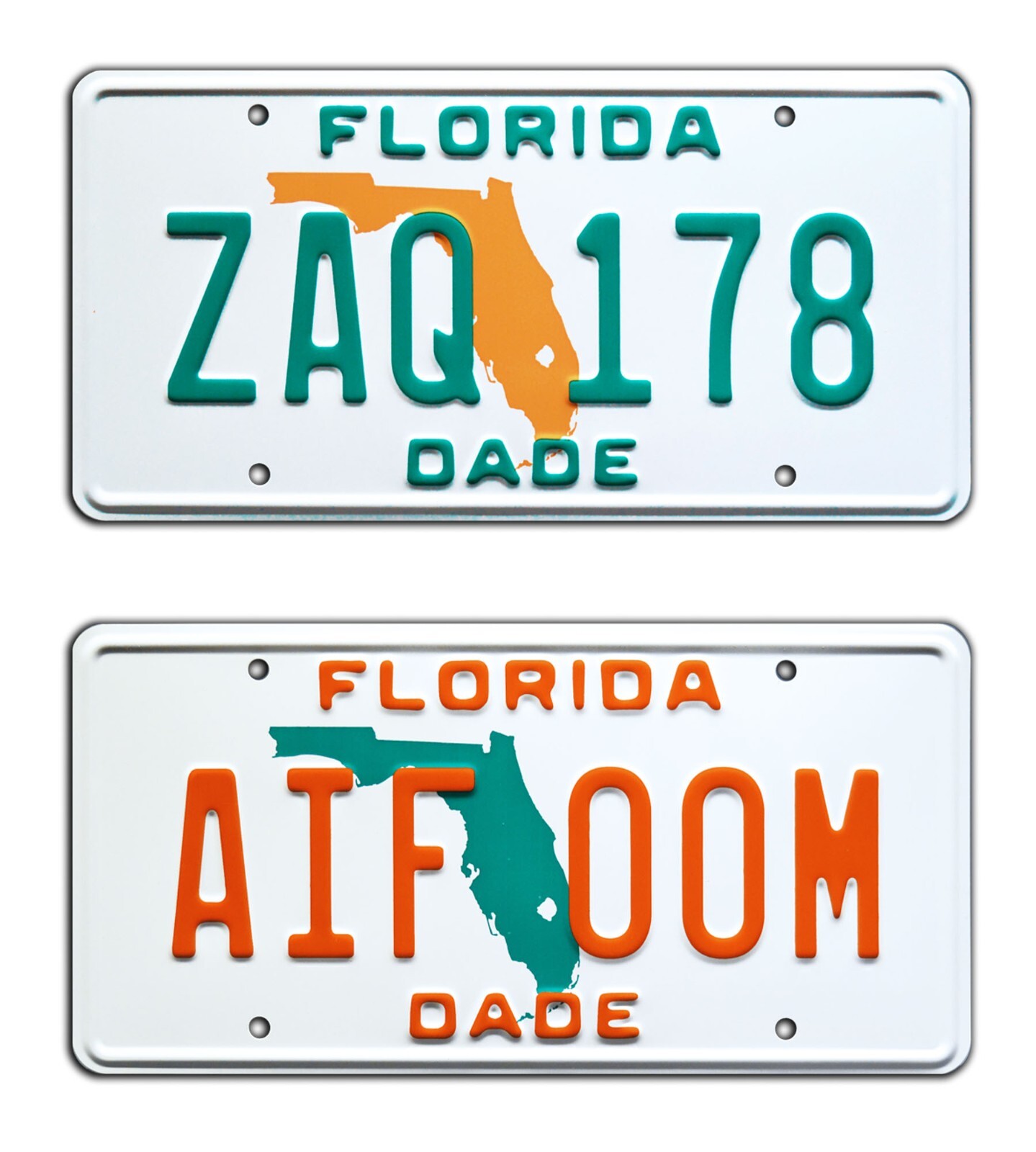 Miami Vice | Sonny's Ferraris | ZAQ 178 + AIF 00M | STAMPED Prop License Plates