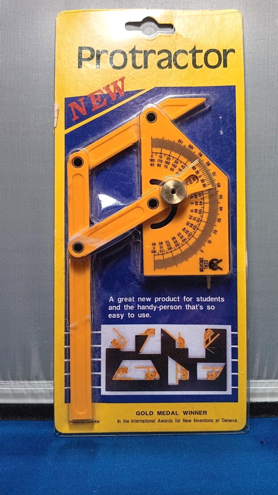 Vtg Protractor New Gold Medal Winner Award / New Inventions / Geneva New