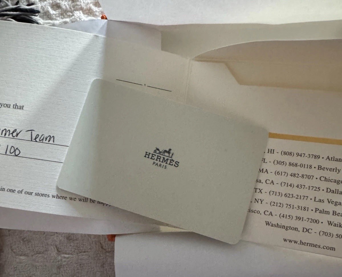 Hermes Gift Card $100 Gift Box And Ribbon