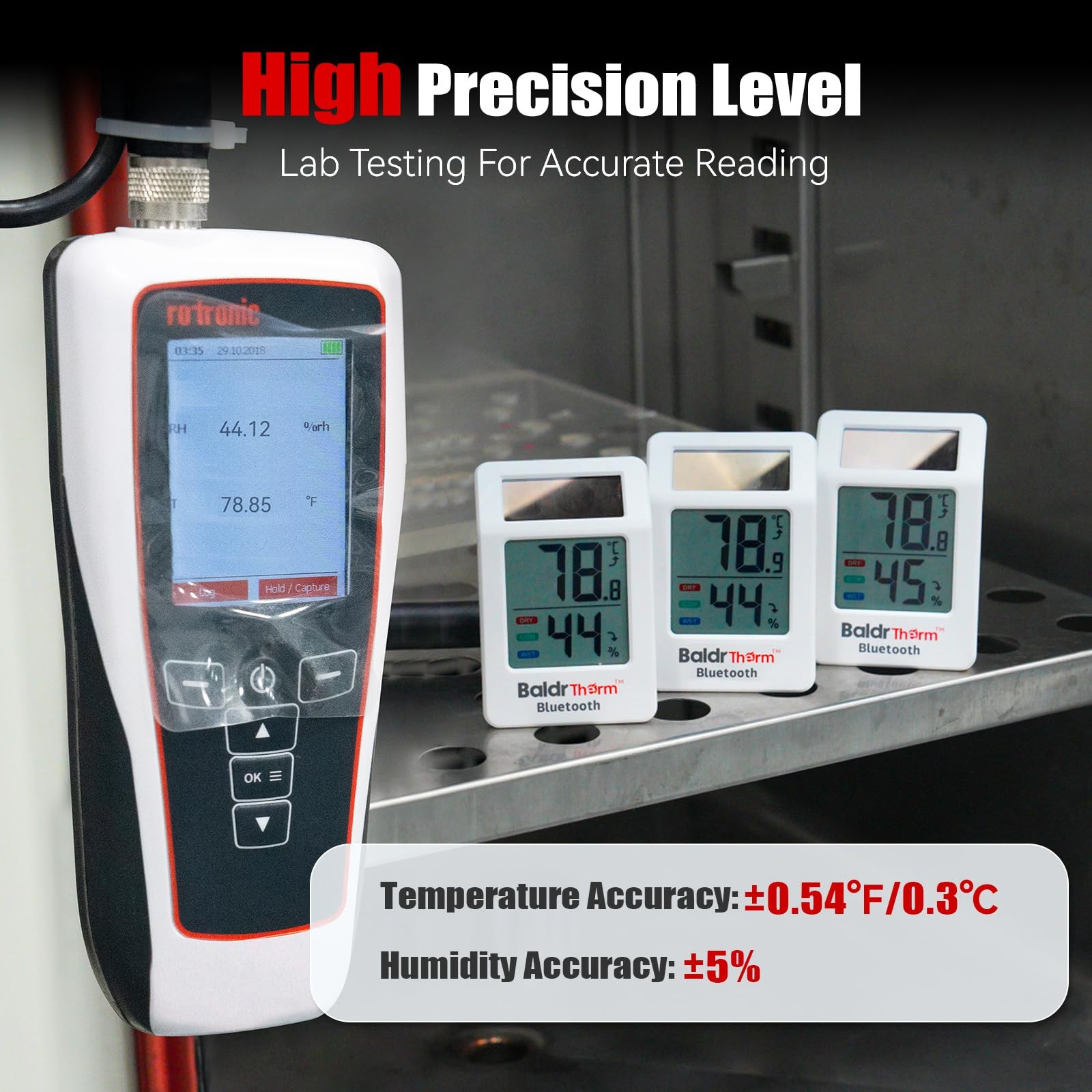 BaldrTherm Bluetooth Thermometer Wireless, 2 pack, 2pack Black