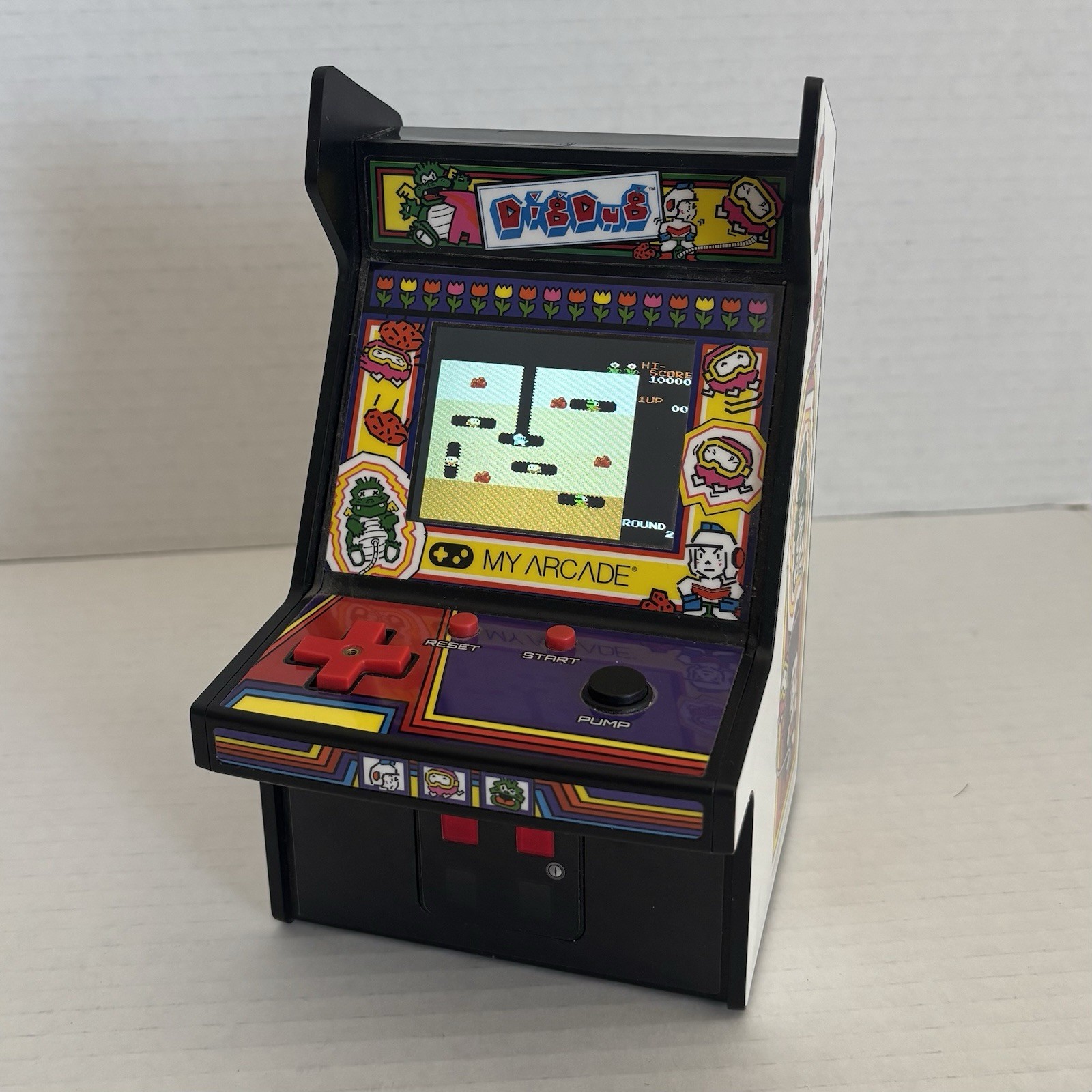 Dig Dug Mini Tabletop Cabinet Arcade Machine Reproduction (No Dpad Joystick)
