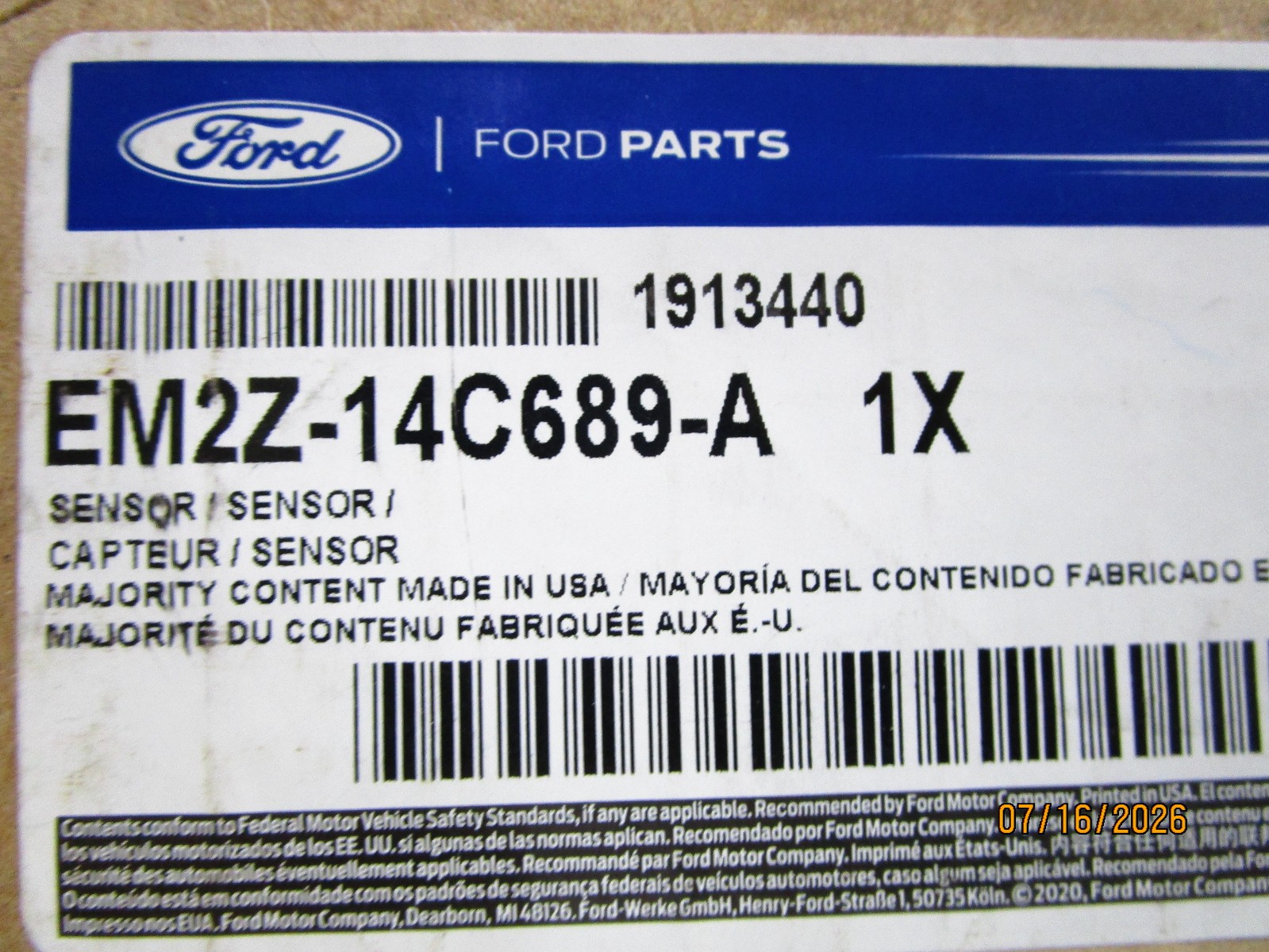 Genuine Ford OEM EM2Z-14C689-A Blind Spot Radar, Control Module, Sensor