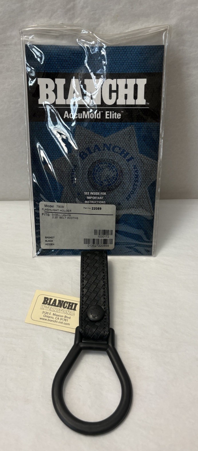 New Bianchi Model 7909 AccuMold Elite Flashlight Holder 2.25” Belt Widths (D25)