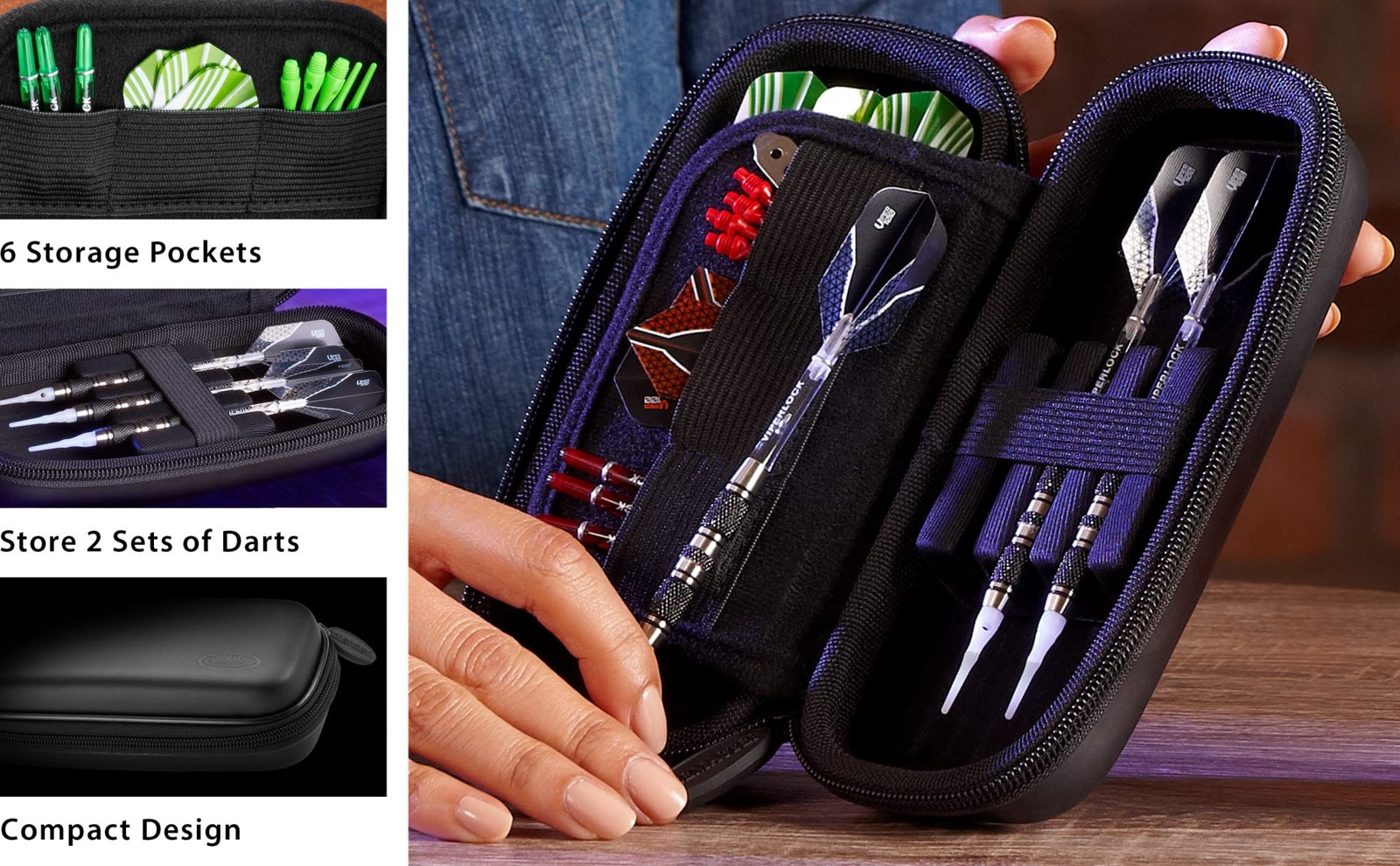 Casemaster Sentry Dart Case American Flag Capacity: 6 darts,