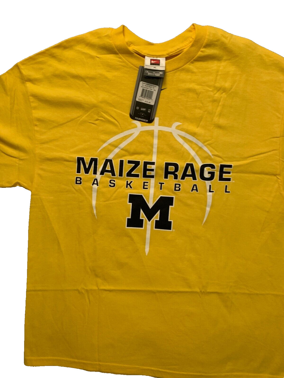 Michigan Wolverines Nike Basketball Shirt Maize Rage Size XL NWT Vintage Y2K VTG