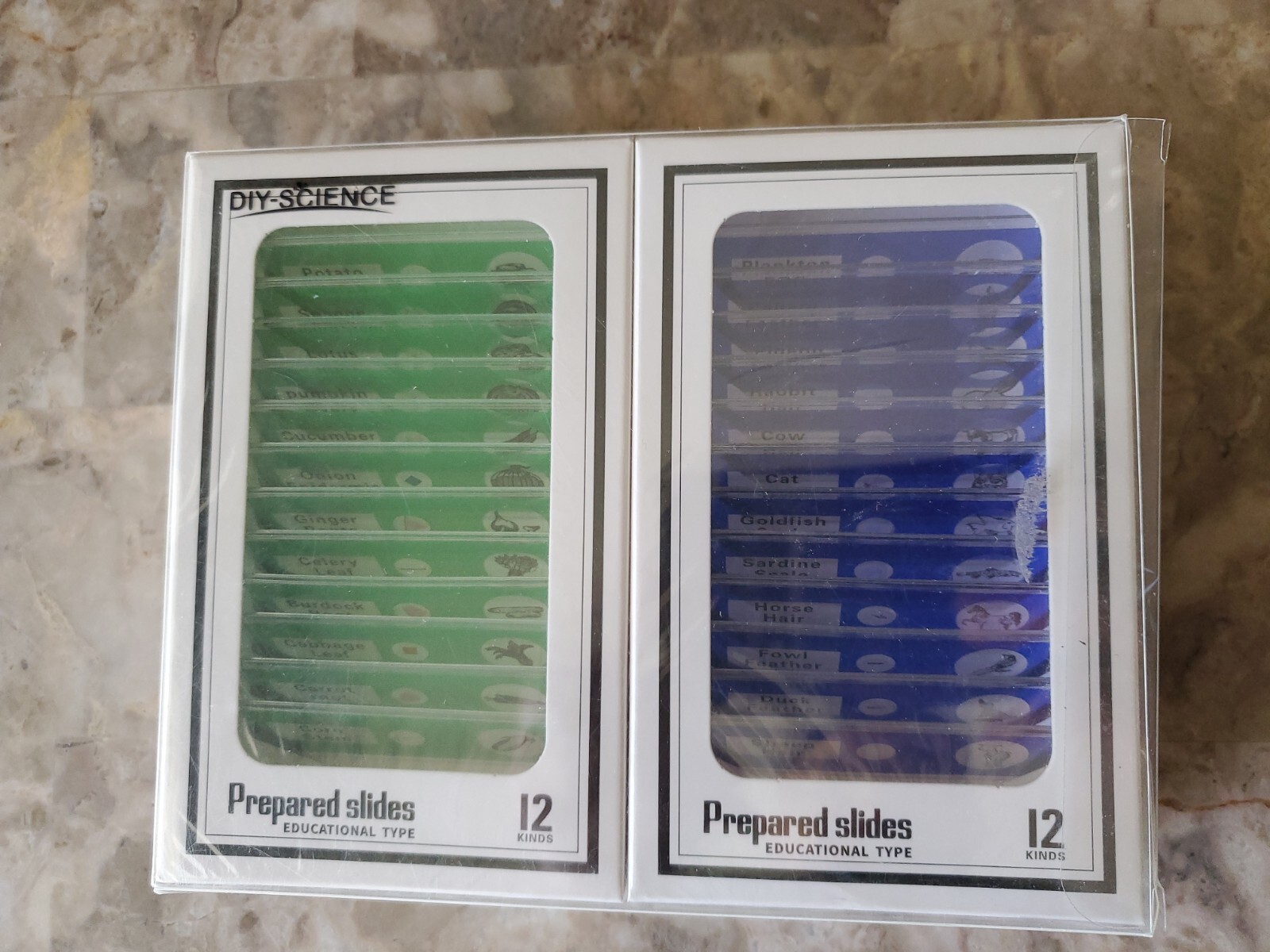 DIY-Science Prepared Slides: 48 Microscope Professional Type Slides