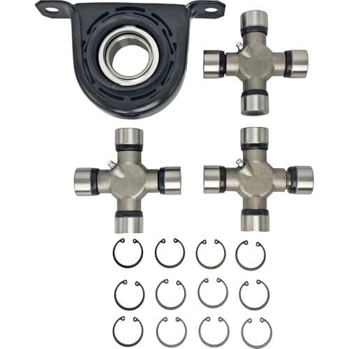 Rear Driveshaft Carrier Bearing & U Joint Kit Compatible with Ford F250 F350