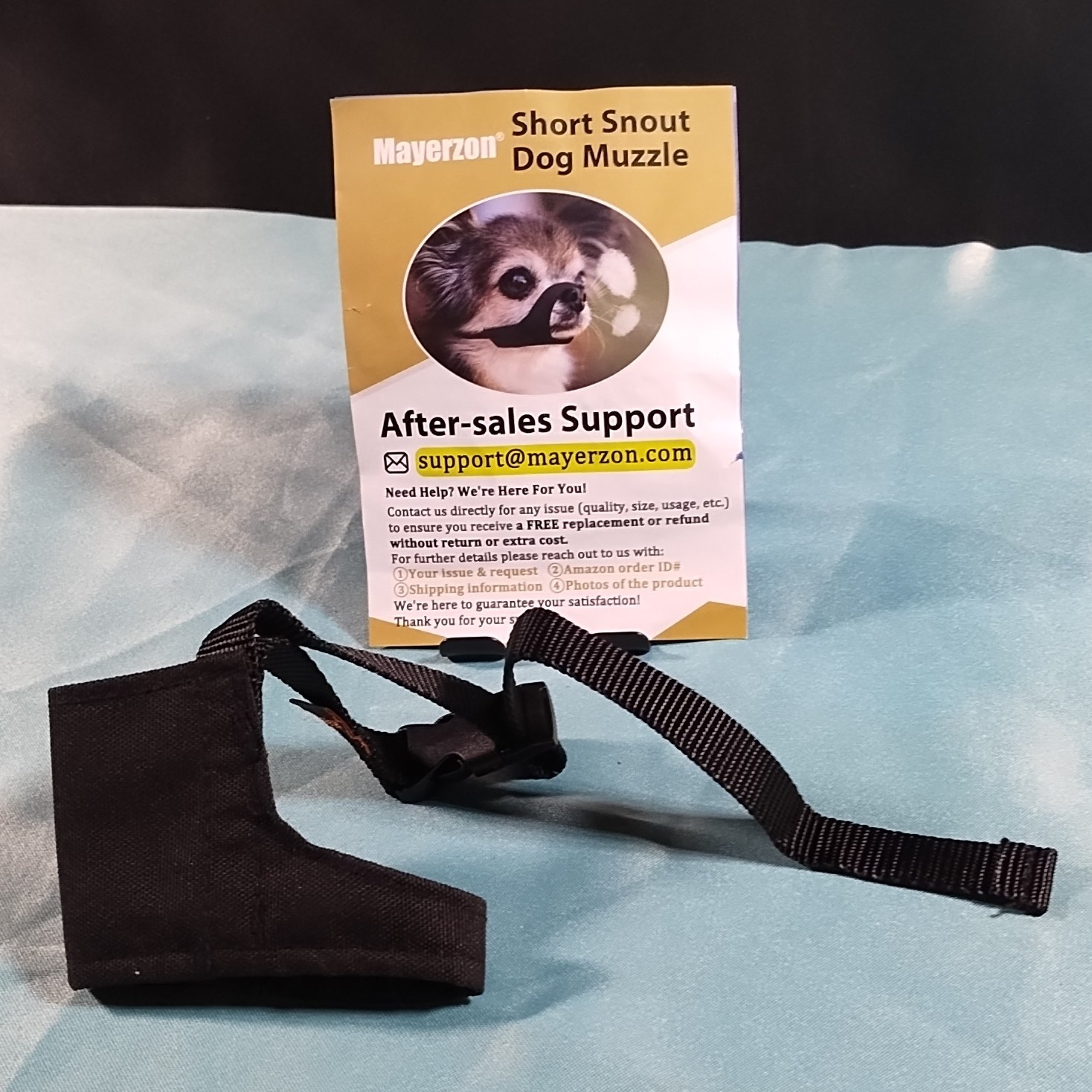 Mayerzon Short Snout Dog Muzzle Black Nylon for Non Breed Specific Dogs