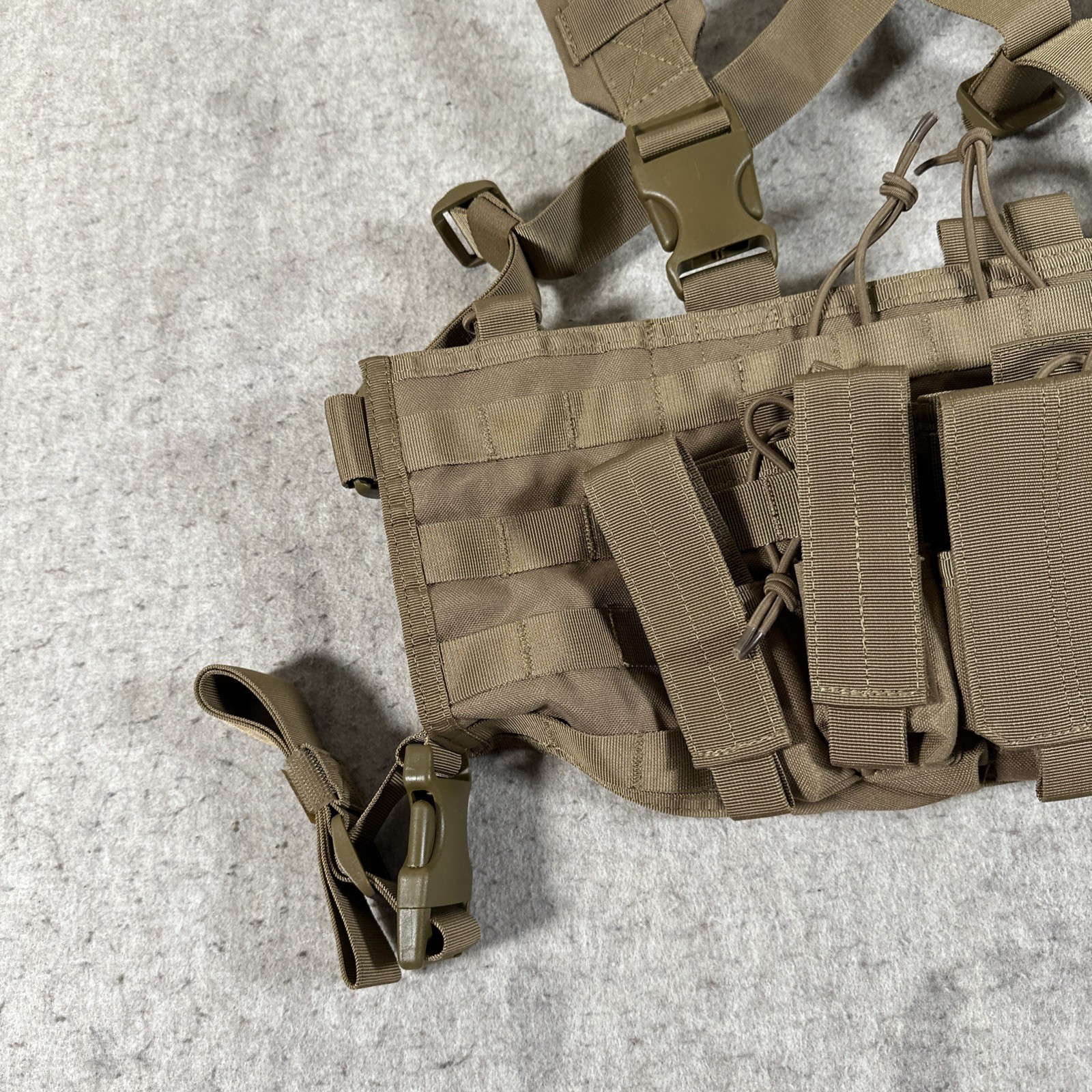 Condor Tan MOLLE Tactical Chest Rig Adjustable Nylon Mesh One Size