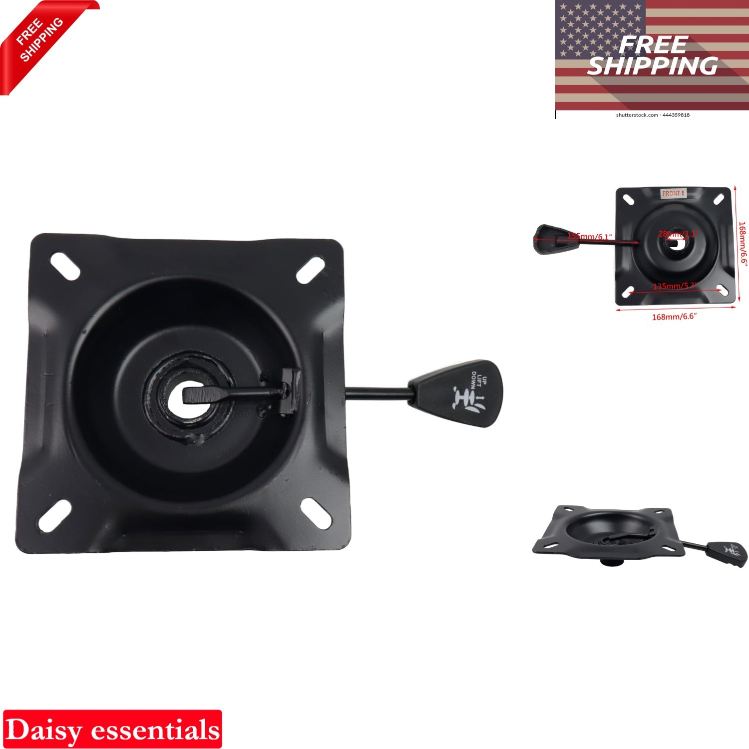 Office Chair Tilt Base Heavy Duty Steel Swivel Mechanism Black Replacement 5....