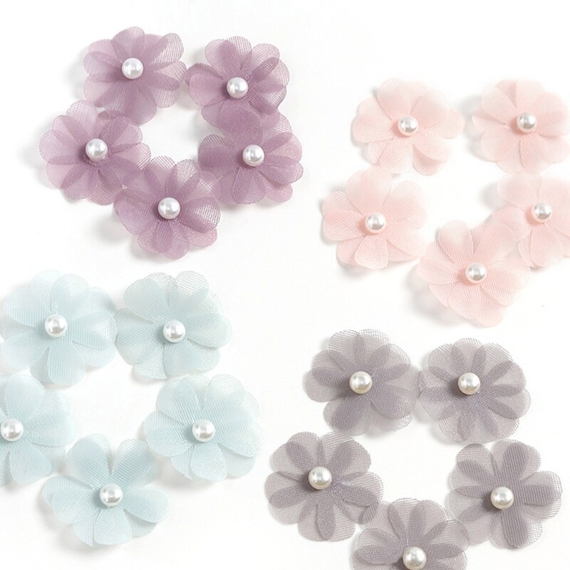 30Pcs 35mm Flower Appliques Artificial Flower Sewing Accessories for Craft