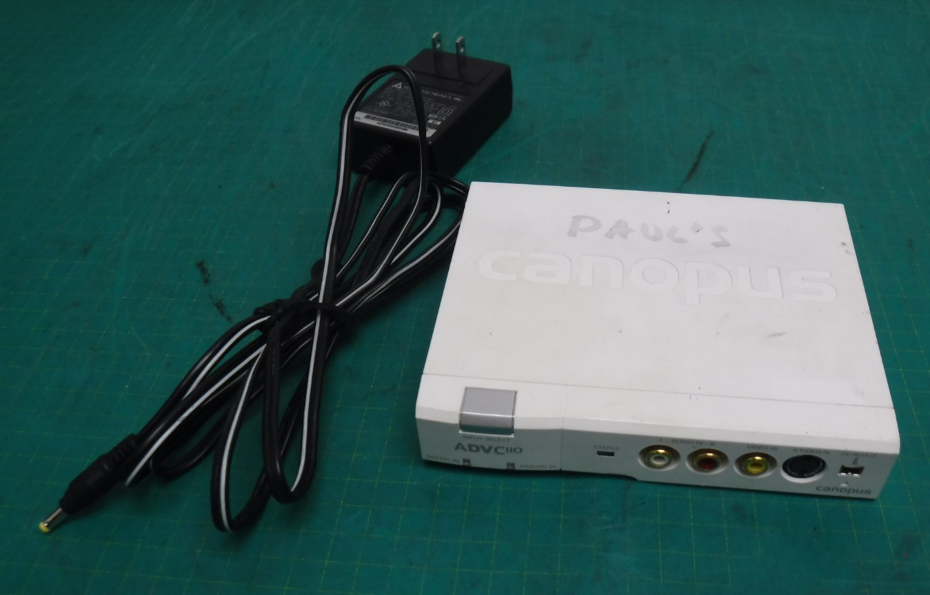 Canopus ADVC‑110 Analog‑to‑Digital Video Converter w/ Power Cord