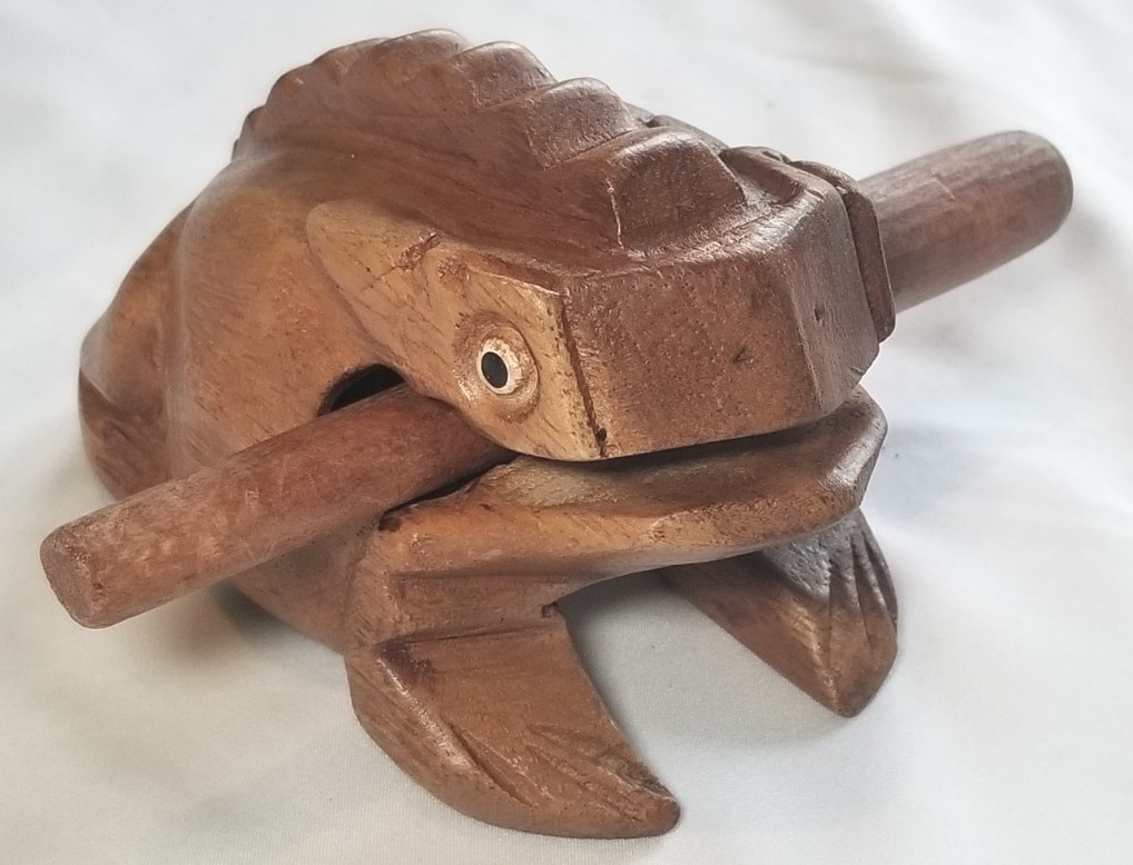 Vintage Frog Rasp Musical Wooden Percussion Instrument 4.5"