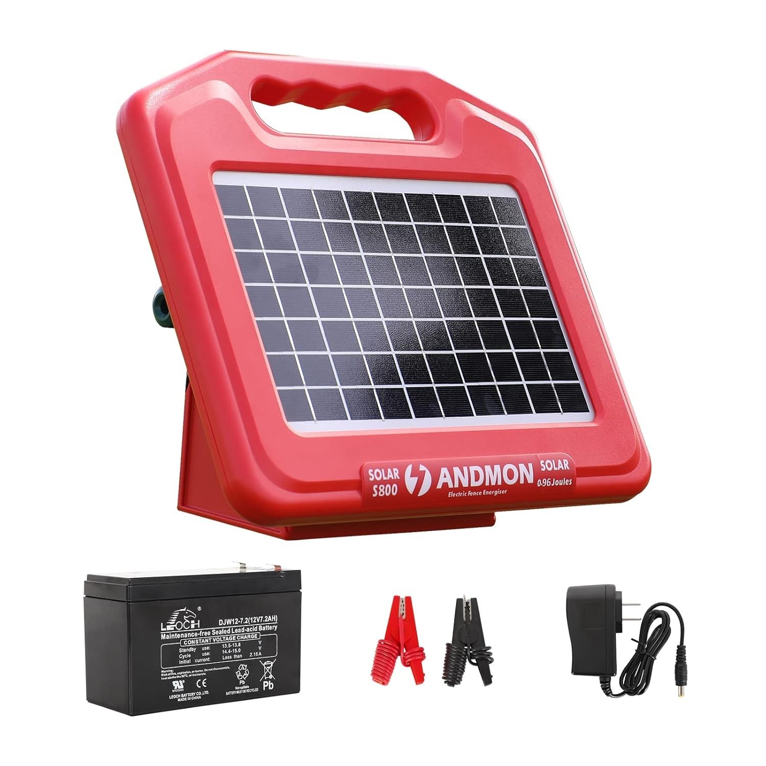 50 Miles Solar Electric Fence Charger, 0.95 Joule High-Power S800 B110