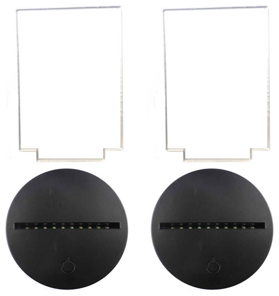 2 LED Lamp Bases w/ USB or Battery & 2 Blank Acrylics (1 Circle & 1 Rectangle).