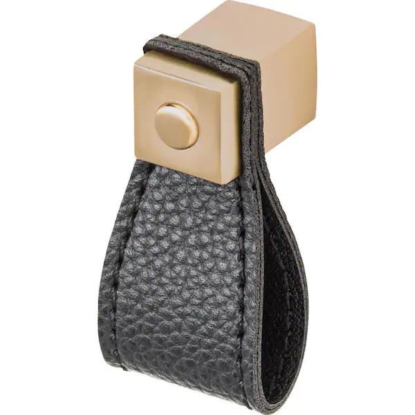 1-3/4" Wrapped Leather Knob Champagne Bronze
