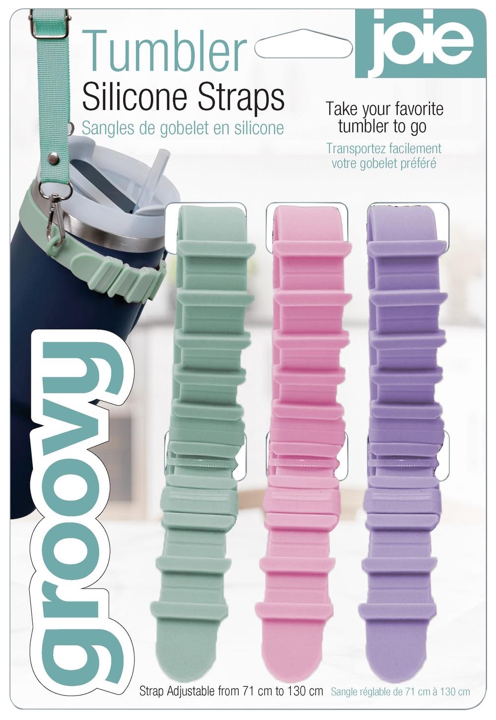 Joie Groovy Tumbler Silicone Straps (Blue/yellow/brown) - 16x9.5x4cm