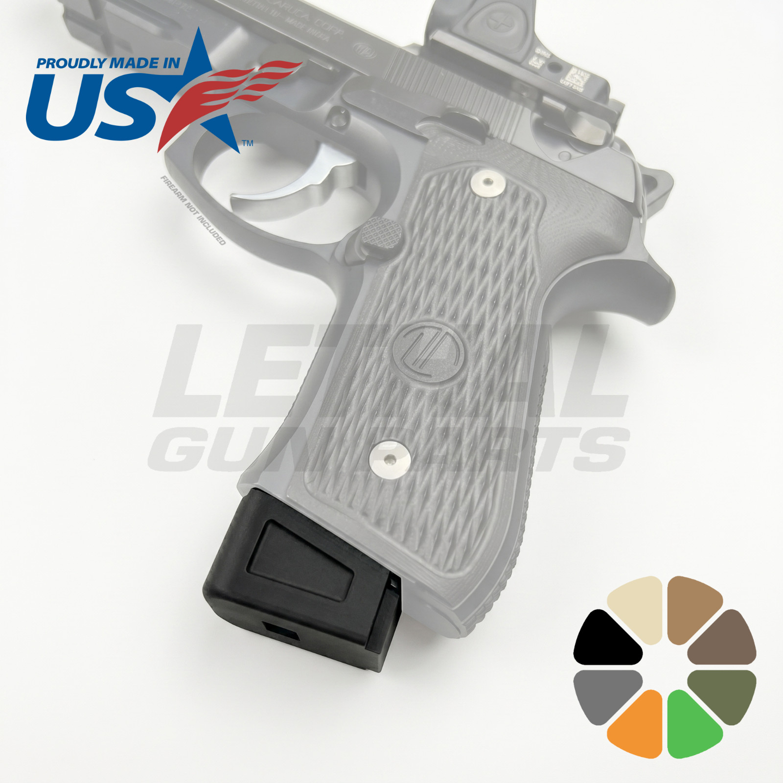 Langdon Tactical Beretta 92 +0 Base Plate Grip Extension Floor Plate (2 Pack)
