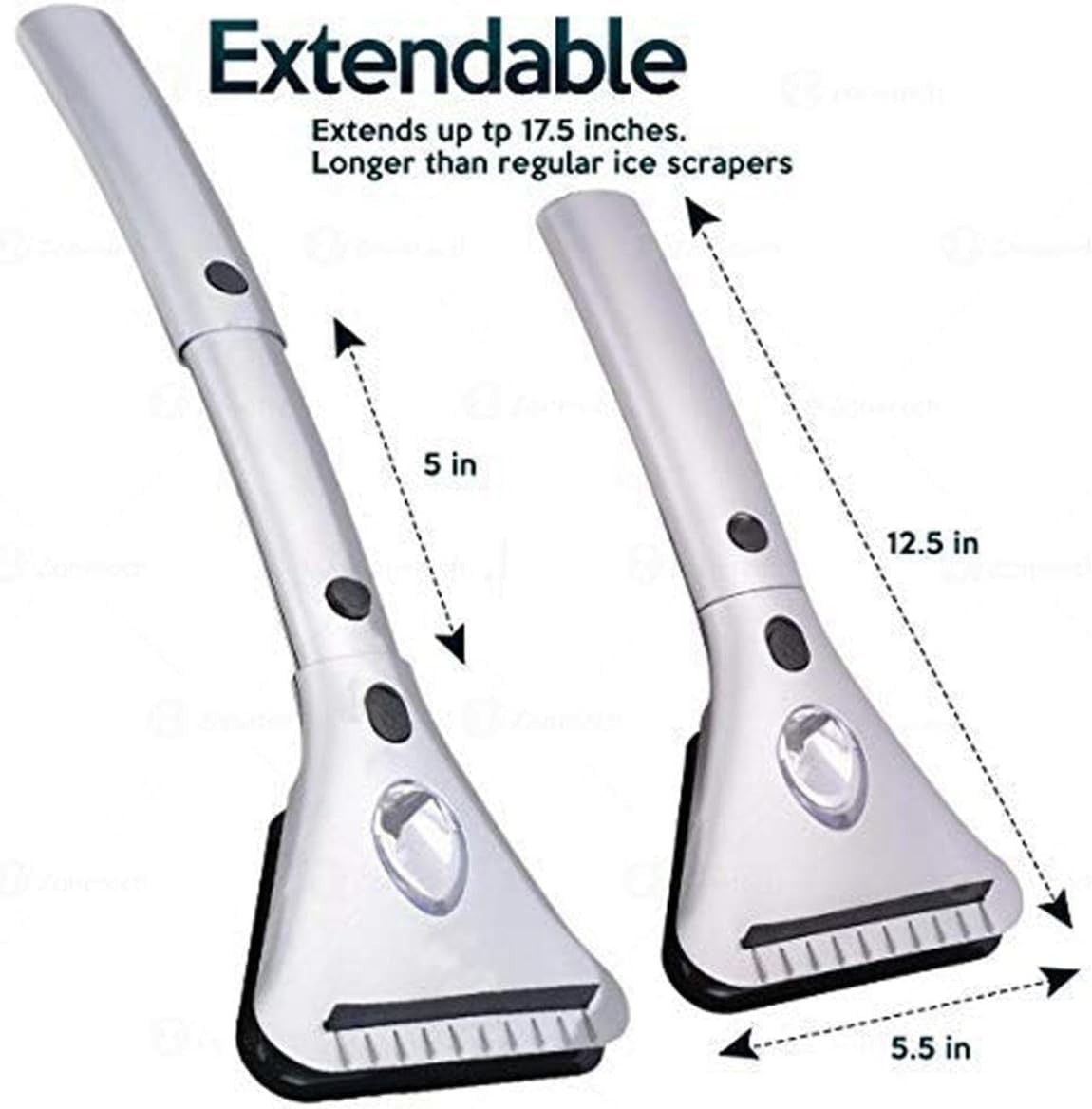 Heated Car Window Ice/Snow Scraper Extendable Auto Windshield Heated Scraper ...