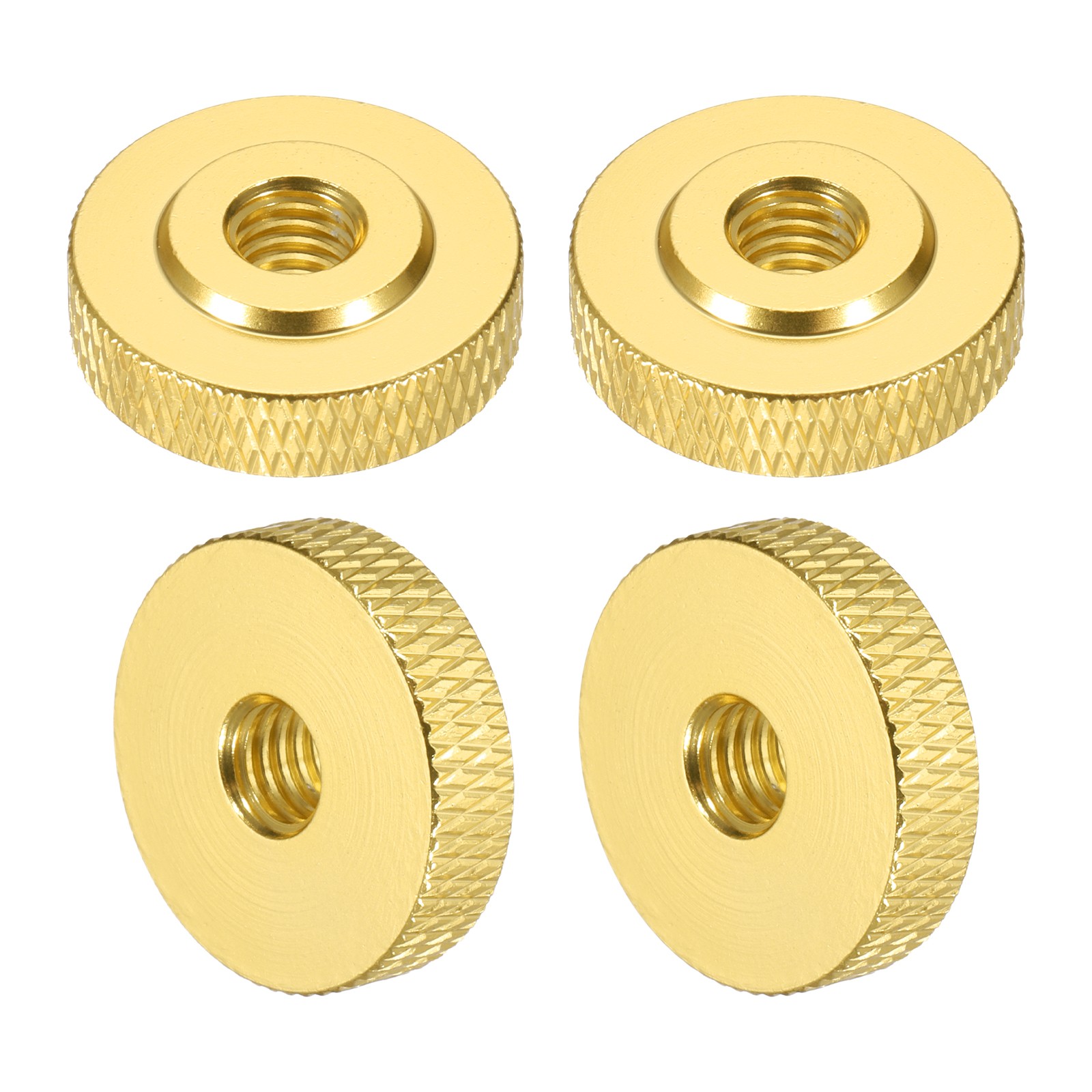 4Pcs M6x20mmx6mm Shoulder Knurled Thumb Nuts, Yellow