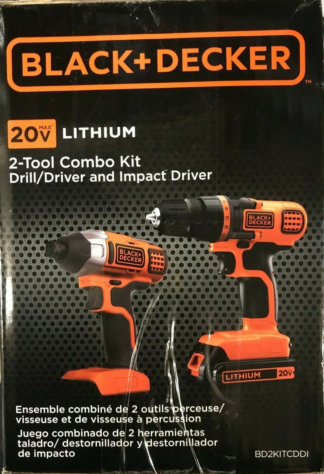 BLACK+DECKER - BD2KITCDDI - 20V MAX* Drill/Driver + Impact - Combo Kit