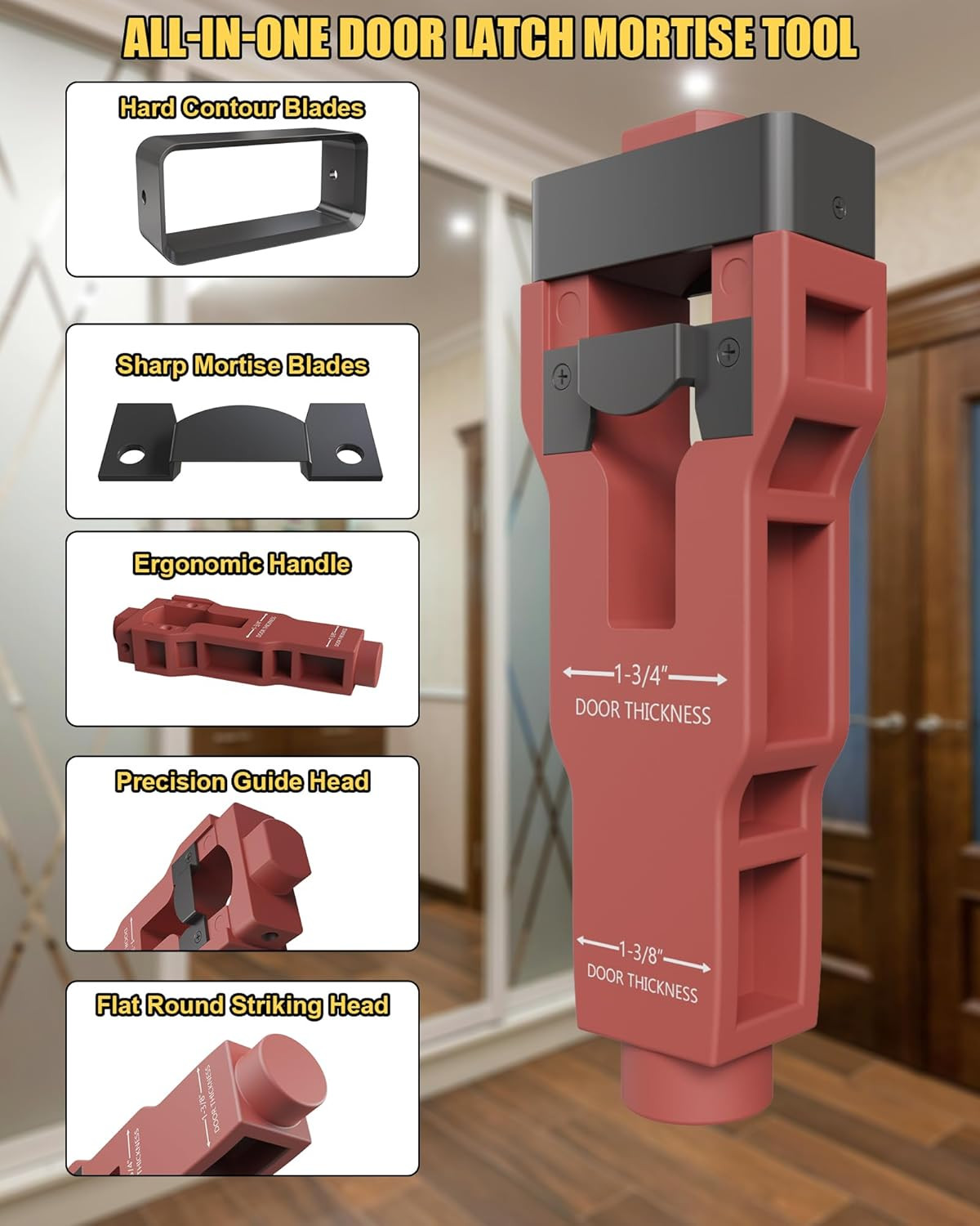 Door Latch Mortise Tool Precision Scoring Chiseling Door Latch Installation Kit