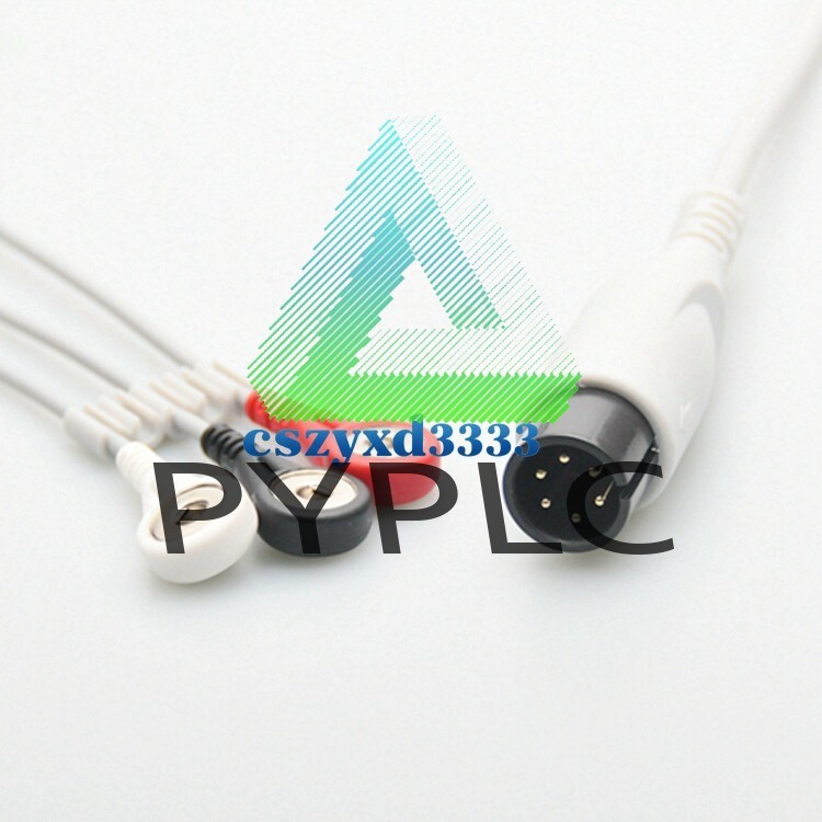 3-Leads Round 6pin Direct-Connect ECG Cable Snap AHA for Monitor